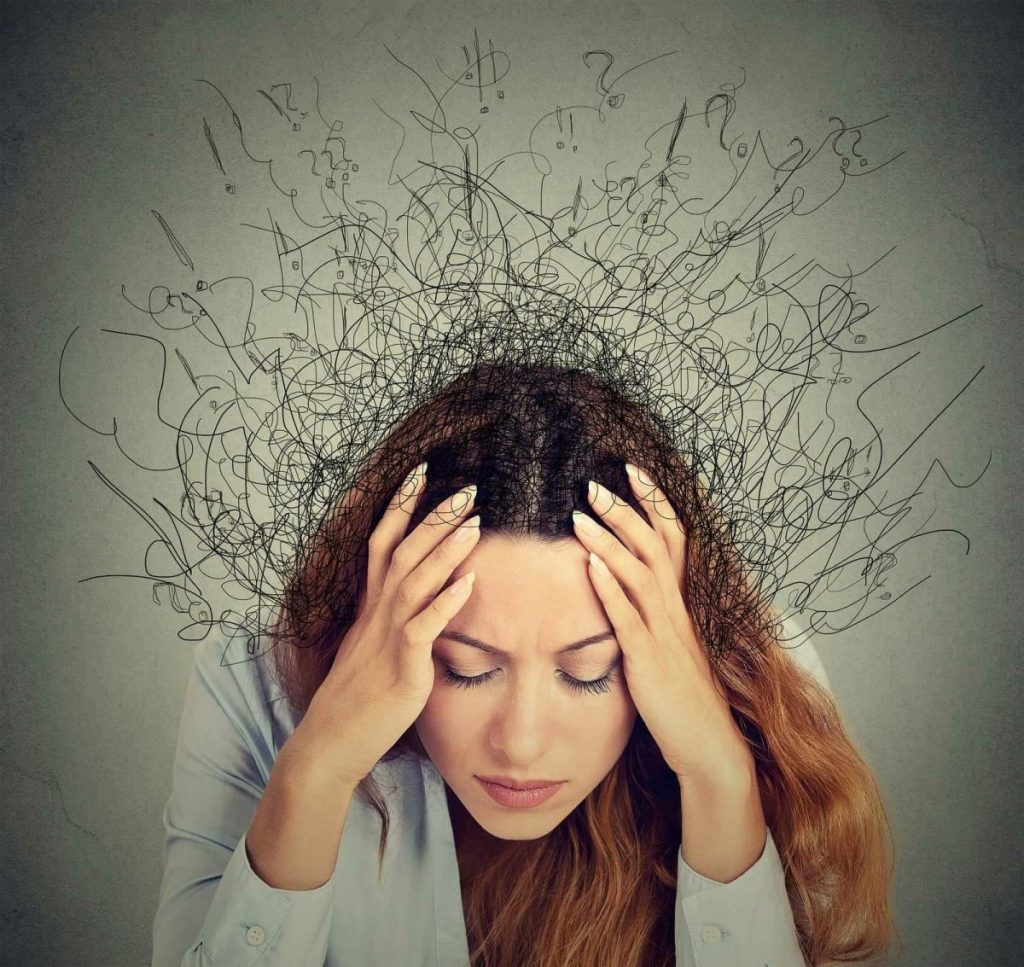 Stressed lady image